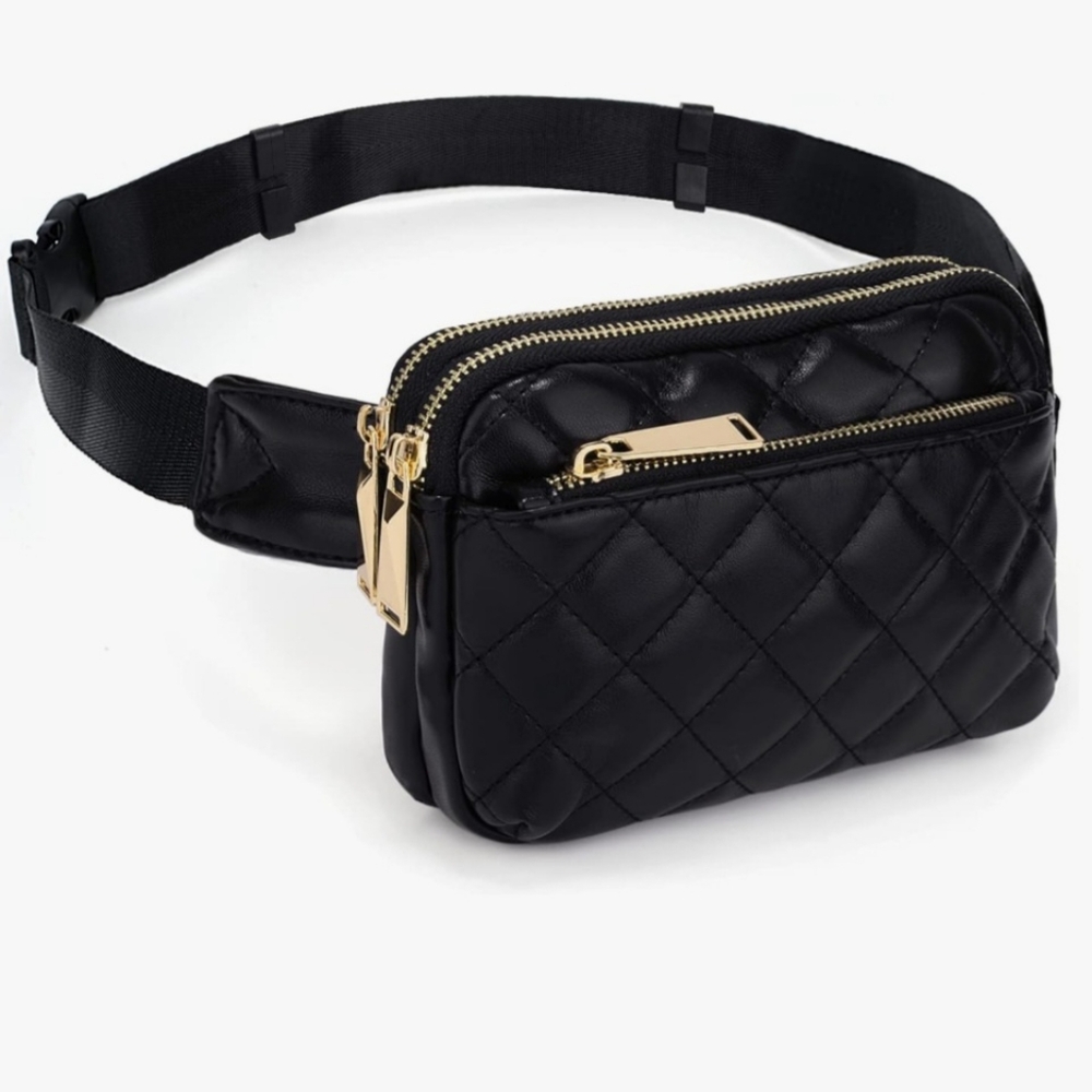 Black Quilted Crossbody Bag